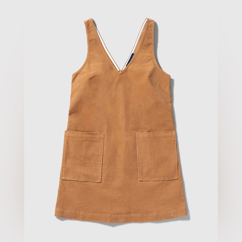 Organic Corduroy V-Neck Mini Dress